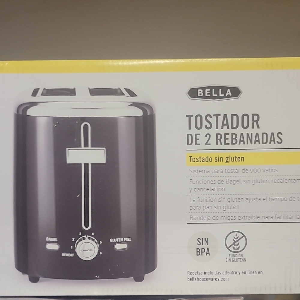 Bella Black 2-Slice Toaster
